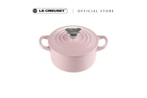 Le Creuset Cast Iron Round French Oven 14cm Classic with Bear Knob (Chiffon Pink)