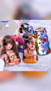 Fashion Arrivals For Realme Note 50 C51 C53 C2 C35 C55 C21Y C25Y C33 C30S C31 5 9 8 C33 C20 8Pro Floral Cute Cat and Garden Girl Wave Edge Soft Phone Case XingHai