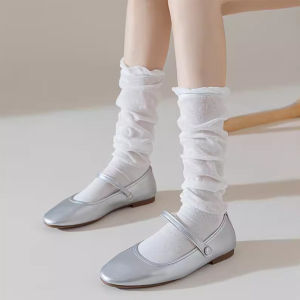 GotGo【มีสินค้าในสต๊อก】 ถุงน่องบางสไตล์ญี่ปุ่น ระบายอากาศได้ดี ถุงน่องนักเรียนหญิง ถุงเท้ากองข้อเท้า Socks