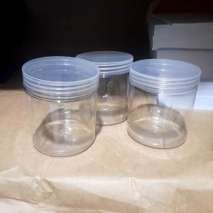 (isi 20 PCS)Toples plastik Bening 500ml / Toples Snack Lebaran 500ml / Topeles Bulat Silinder tutup Transparan / Toples bumbu dapur