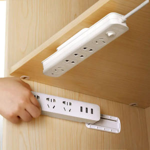 5pcs Wall-Mounted Plug Fixer Socket Sticker Punch-free Self-Adhesive Fixator Home Power Organizer Seamless Strip Adhesive Holder