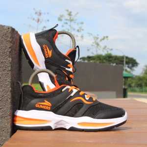 Sneakers GUMERS black orange Sepatu Pria dan Wanita sepatu sport sepatu santai sepatu olahraga sepatu kerja sepatu sekolah sepatu hitam polos sepatu enteng. sepatu terbaru sepatu terlaris sepatu lari sepatu senam sepatu jogging