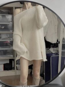 Casual Loose Fitting Knit Sweater for Women High-End Design Single Piece Long Sleeves Pullover Thick Regular Fabric