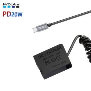 Pin Giả Sạc USB-C PD20W Dành Cho Máy Ảnh Panasonic DMC-FZ300 DMC-FZ330 DMC-FZ2000 DMC-FZ2500 DC-FZ1000 II DMW-DCC8 DMW-BLC12