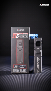 AIMWIN EI6 3100 Lumens OLED Tactical Flashlight USB-C Rechargeable LED Torch Ultra Slim EDC Pocket Light 305m Long Beam IP54 Water Resistant Dual Tail Switch Outdoor Camping Hiking Emergency Search Work Light for Car Home Travel