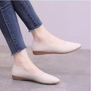Breathable Casual White Shoes for Women Student Style Black Flat Bottom Lazy Person Hollow out Leisure Shoes round Toe Flat Heel