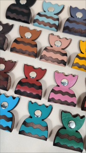 Leather Cable Organizer Permen / Perekat Kabel Klip Headset/ Charger Model Permen Kulit Sapi Asli