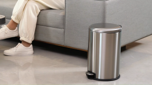 EKO Genie Step Dustbin Pedal Sampah boleh dengan pelapik dalaman tudung lembut kemasan tahan cap jari keluli tahan karat 5L 8L 12L 20L 30 liter untuk dapur Tong Sampah