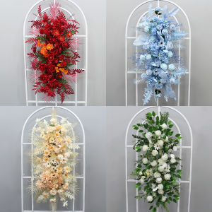 New Arrival Wedding Hall Props Artificial Flower Bouquet Silk Flower Background Long Hanging Flower Pathway Pot Flower Row