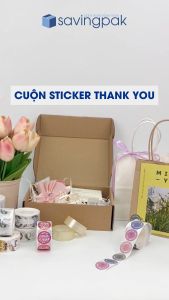 SSCK07 - D2.5 cm - 1 Cuộn 500 sticker thank you tròn nhãn dán thank you tem dán cảm ơn