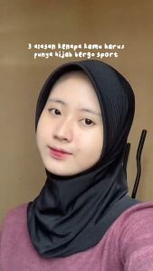 Hazafa Shop Hijab Sporty Bergo Sport Ped Besar Jersey Premium