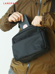 Casual Mens Nylon Single Shoulder Bag LANSPACE Blue Leisure Small Crossbody Phone Bag Soft Handle Zipper Closure Fashionable