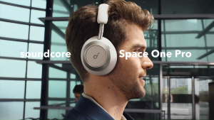 Soundcore Space One Pro with Foldable Over-Ear Adaptive Active Noise Cancelling Wireless Headphones