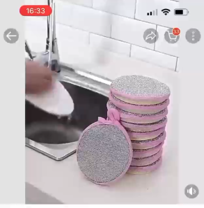 CHB 5pcDouble-sided cleaning sponge brush pot dish washing sponge reusable household cleaning oil wiping