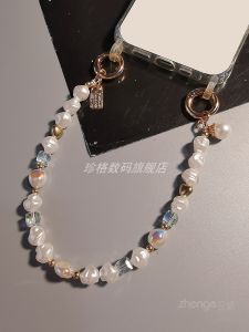 สร้อยคอโทรศัพท์มือถือแบบสั้นพร้อมลูกปัดคริสตัล สร้อยข้อมือ กระเป๋า สายรัด ของตกแต่ง เครื่องประดับโทรศัพท์มือถือ สำหรับผู้หญิง