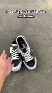 SEPATU SNEAKERS JOHNSON - GALAXY V LOWCUT (LC) BLACK WHITE