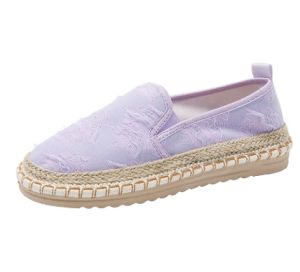 Womens Classic Slip on Flat Shoes Casual Cap-Toe Platform Simple Espadrille Canvas Loafers for Women