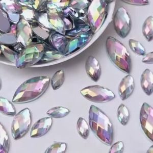 50/500Pcs Flat Back Rhinestone Teardrop Round Horse Eye Assorted AB Bead Diamond Gem Large Small Bag Crystal Teardrop Pear Nail