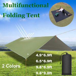 Awning Moisture proof Tarp Folding Tent Shade Ultralight Garden Canopy Sand Beach Mat Camping Sun Shelter