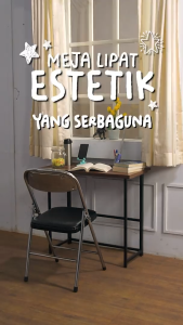 Kea Panel - Meja Lipat Kaki Besi Meja Belajar Lipat Meja Kerja Multifungsi Minimalis Portable