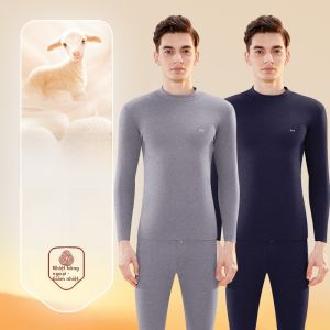 Bộ đồ lót MiiOW giữ nhiệt lông cừu lụa băng dày dặn cạp vừa