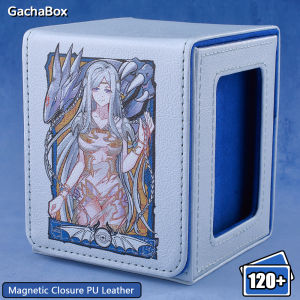 Maiden of White Dragon TCG Deck Box Magnetic Closure PU Leather Display WindowHolds 120+ Cards for PTCGYGOTCGMTG Players