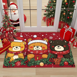 VIKAMAD Santa Claus Welcome Door Mat Non-Slip Resistant Dirty Door Porch Mat Indoor And Outdoor Merry Christmas Decoration