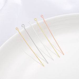 50Pcs/Lot 20-50mm Brass Nine Words Pins Eye Head Pins Findings Connectors For DIY Earring Jewelry Making Accessories