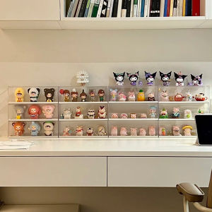 Lulu Pig Single Layer Display Stand Bubble Monster Storage Organizer Transparent Plastic Figure Storage Box Bedroom Organizer