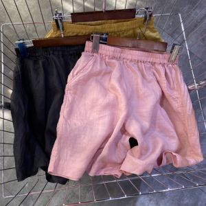 กางเกงขาสั้นทรงหลวมสไตล์ลำลองสองชั้นจากผ้ามัดย้อมโพลีเอสเตอร์ Pure Mulberry ทรงหลวมสบายๆ กางเกงขาสั้นสไตล์ลำลอง