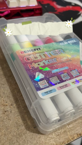 BENEFIT Spidol Akrilik Glitter 12 Warna GLM-9012 Kuas Acrylix Permanent Waterproof untuk Gambar & Mewarnai Stationery