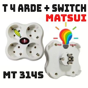 Matsui T Multi Colokan Matsui Listrik Lubang 4/Stop Kontak Out Bow 4 in 1 Switch Matsui MJ Elektric