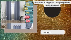 gorden embos jendela/pintu elegant/murah/hordeng FREE HOOK dan TALI