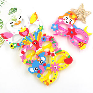 DIY EVA Diamond Glasses Childrens Handmade Materials Kit Cartoon Kindergarten Creative Educational Sticker Paste