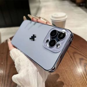 เคสโทรศัพท์แบบฝังสีแข็งแกร่งหรูหราเคสโทรศัพท์ติดฉลากสว่างสำหรับ iPhone 15 Pro Max 14 13 12 11 Pro Max 15 14 Plus และป้องกันการตก