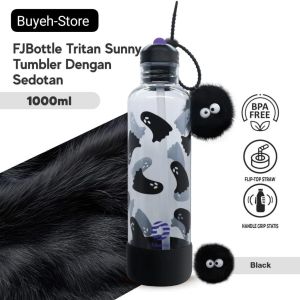Botol Minum Tumbler Sunny Bahan Tritan BPA FREE 1 Liter Freesip  Dengan Sedotan dan Pegangan Statis Anti Tumpah