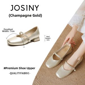 Josiny | Chinese Style Flag Dress White Mary Jane Single Shoes