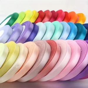 Silk Ribbon 1cm Wide Perfect for Gift Wrapping Cake Decorating & Crafts - Available in White Red Black