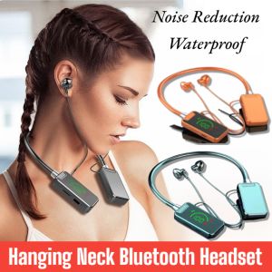Neck Hanging Bluetooth Headset Stereo Sports Wireless Headphones Noise Cancellation Waterproof With Microphone
