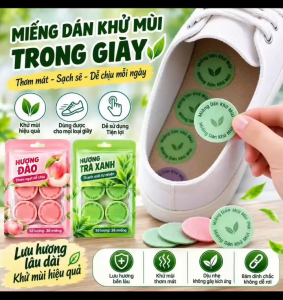 MIẾNG DÁN KHỬ MÙI GIÀY CAO CẤP - COMBO 3 MÙI ĐÀO TRÀ XANH CHANH - 3 TÚI X 36 MIẾNG TẠO HƯƠNG THƠM CHO GIÀY THỂ THAO SNEAKER