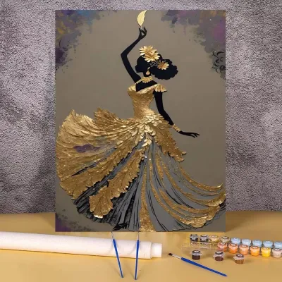 Hand Paint By Numbers Abstract Women Painting Digital Picture with Number Drawing Coloring By Numbers Home Decoration Wall Art