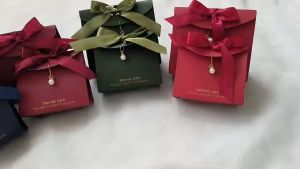 กล่องของขวัญ กล่องใส่ของชำร่วย ทรงกระเป๋าฝาปิดTHANK YOU พร้อมส่งในไทยค่ะ