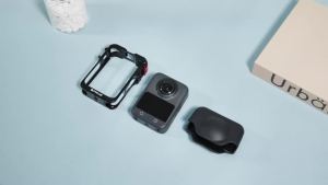 PULUZ | PULUZ Magnetic Camera Cage For DJI Osmo 360 Aluminum Alloy Material Dual Cold Shoe Expansion Frame with Silicone Lens Cap