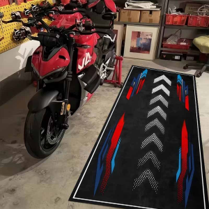 VIKAMA Motorcycle Garage Mat Repair Shop Workshop Mat Washable Walkable Bedroom Carpet Motorcycle Display Mat Home Decoration