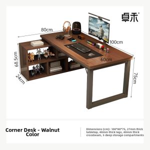 ZHUOHE | Dual-Person L-Shaped Gaming Computer Desk Work and Study Combination