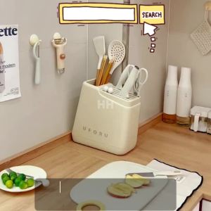 Ready Stock 8in1 Knife Holder Box Set Multi Compartment Utensil Storage Fork Spoon Chopstick Scissor Knife Sharpener Shelf Organizer Drainer Tray Cutlery Rack Household Kitchen Restaurant Cafe Rak Simpan Gunting Sudu Garpu Dapur Kedai Makanan Murah 厨房刀收纳架