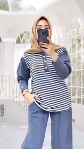 Gratis Ongkir Olila Set Jumbo Busui Friendly Setelan Wanita Kekinian 2025 Terbaru One Set Wanita