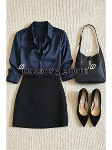 V.C.I | Navy Silky Feeling Womens Shirt