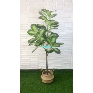 Pohon Hias Tanaman Plastik Bahagia Hijau X3 T140 Latex Cover Pot Purun Belly S Dekorasi Rumah Aesthetic