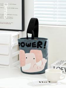 Creative Abstract Animal Canvas Bag Womens Bucket Handbag Eco-Friendly Shopping Bag Simple Design Unique Style Storage Organizer